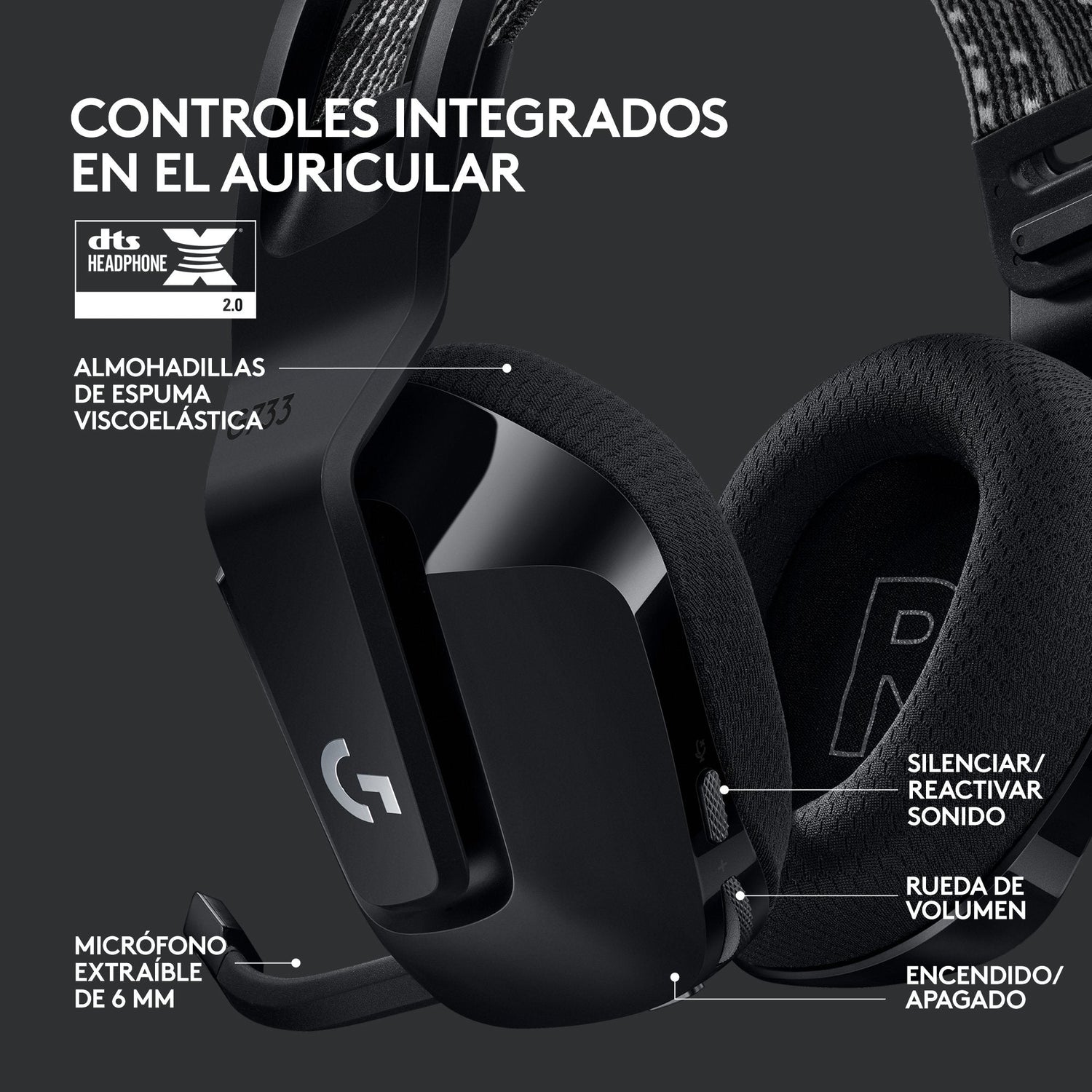 EAN 5099206088719 - Logitech G 981-000864 auricular y casco Auriculares Inalámbrico Diadema Juego Negro imagen 10