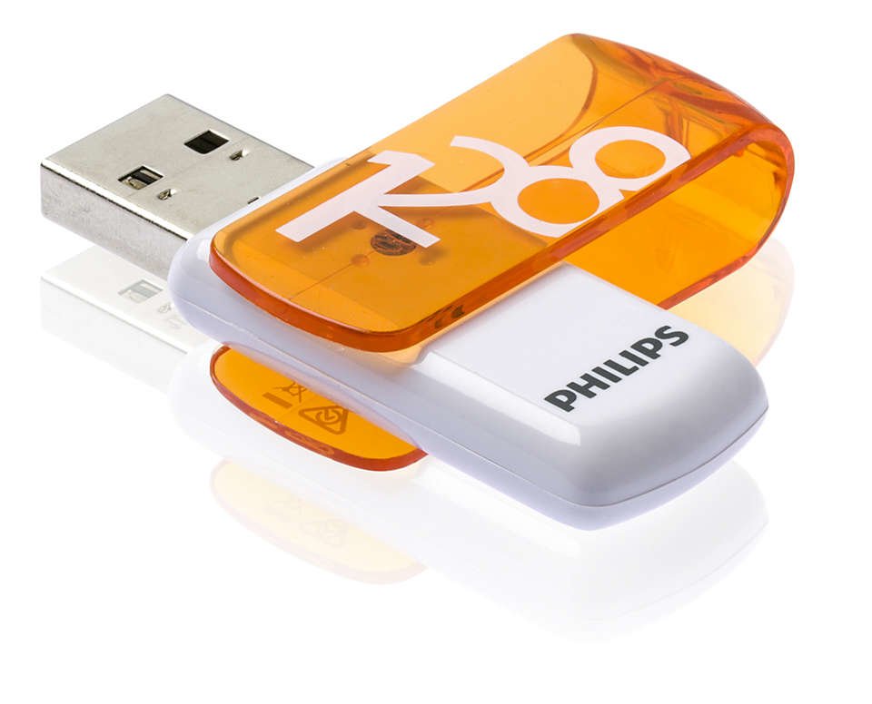 Pendrive Philips Usb 2.0  128gb Vivid Edition Orange
