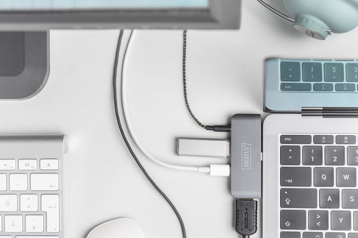 Docking Digitus Usb-C, 4 Puertos, 4k / 30hz Hdmi / Usb-4 / Pd / Audio