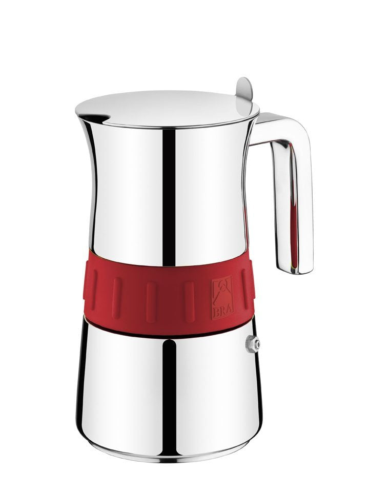 EAN 8411796100300 - BRA 170566 cafetera manual Cafetera italiana Rojo, Acero inoxidable imagen 1