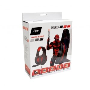 EAN 5902115402579 - ART HERO auricular y casco Auriculares Alámbrico Diadema Juego Negro, Rojo imagen 5