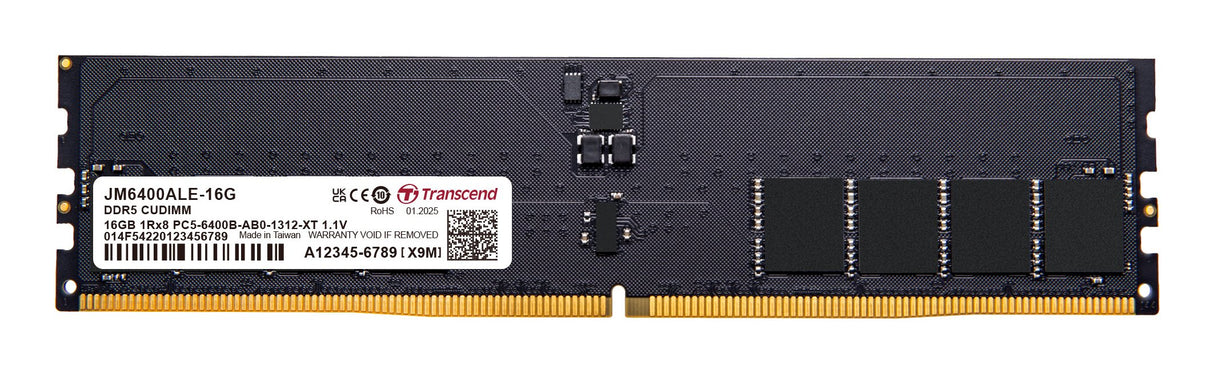 EAN 0760557854845 - Transcend JetRam JM6400ALE-16G módulo de memoria 16 GB 1 x 16 GB DDR5 288-pin DIMM imagen 1