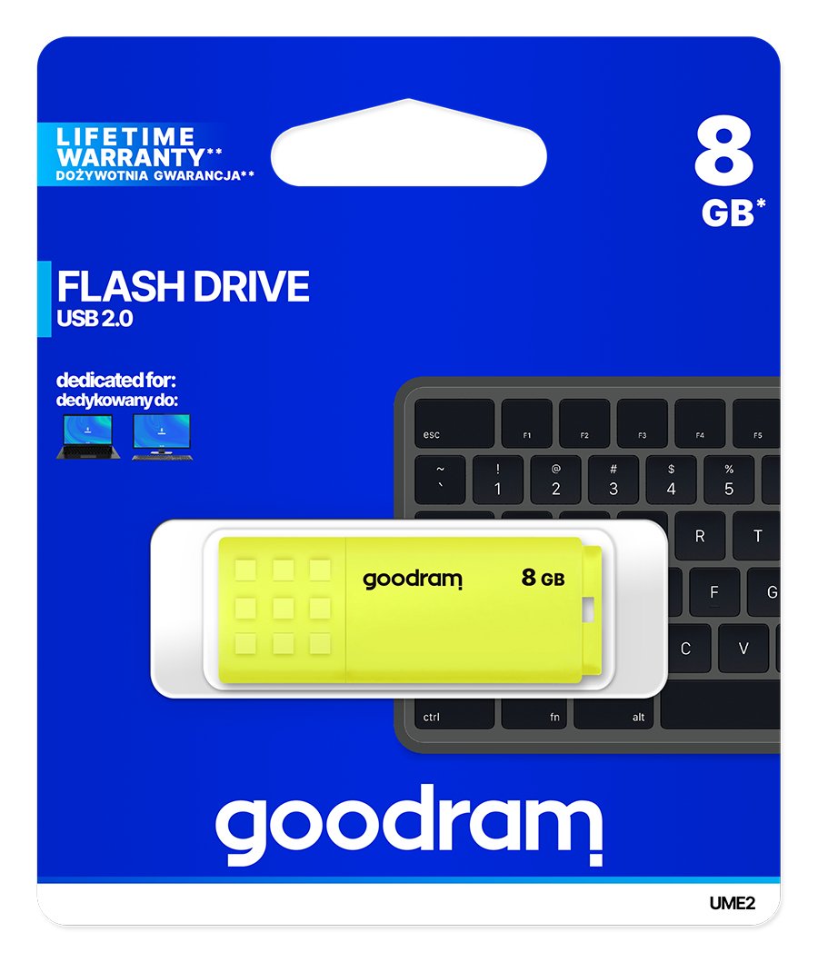 Pendrive Goodram 8gb Ume2 Lápiz Usb Usb 2.0 Amarillo