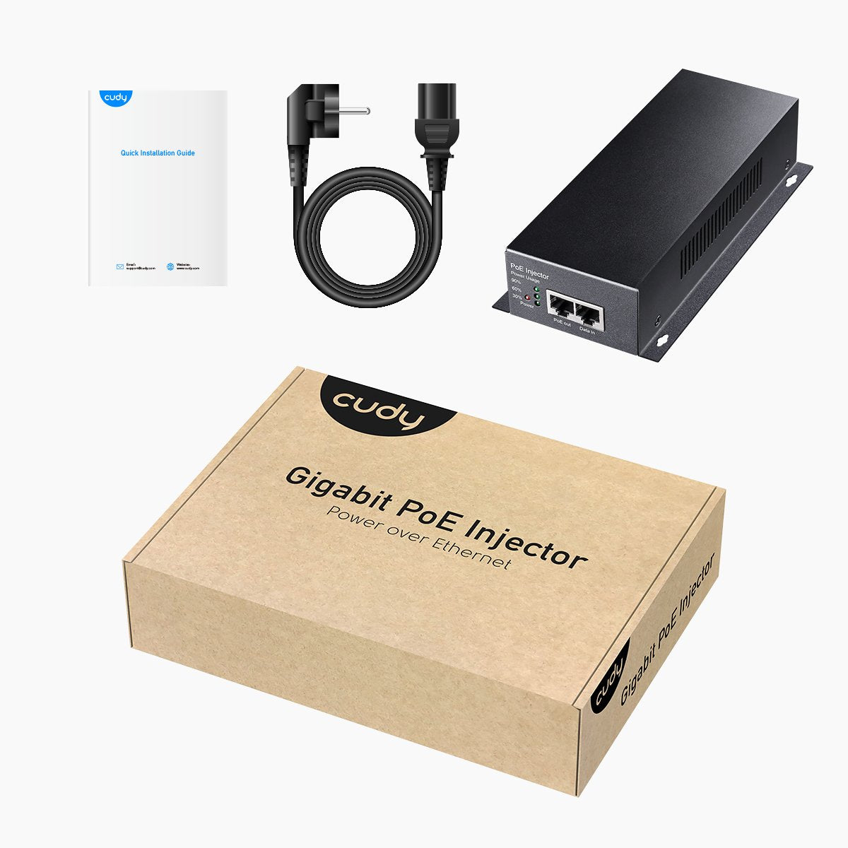Cudy Poe350 Adaptador E Inyector De Poe Gigabit Ethernet 52 V