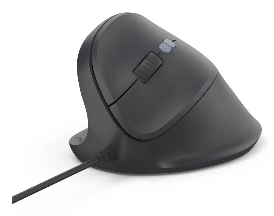 Hama Ecm-500l Raton Optico Vertical Para Zurdos 1800dpi - Cable 180cm - Ergonomico - Silencioso - 7 Botones -