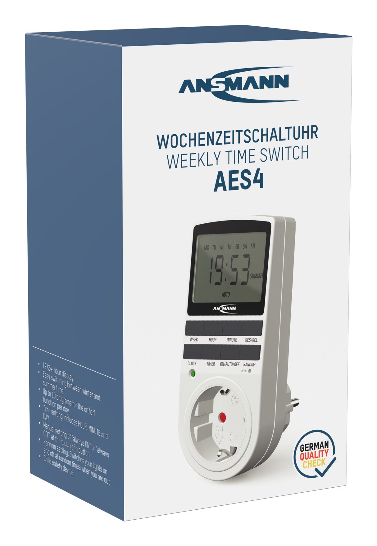 Temporizador Semanal Ansmann Aes4 Blanco 1260-0006