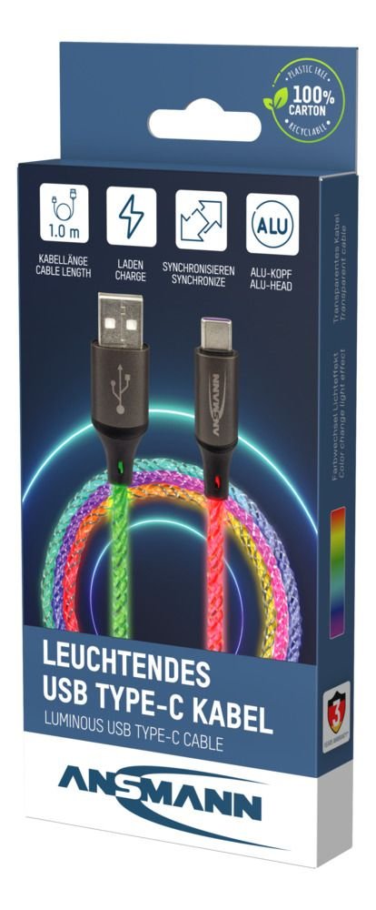 EAN 4013674192779 - Ansmann 1700-0158 cable USB 1 m USB A USB C Multicolor imagen 13