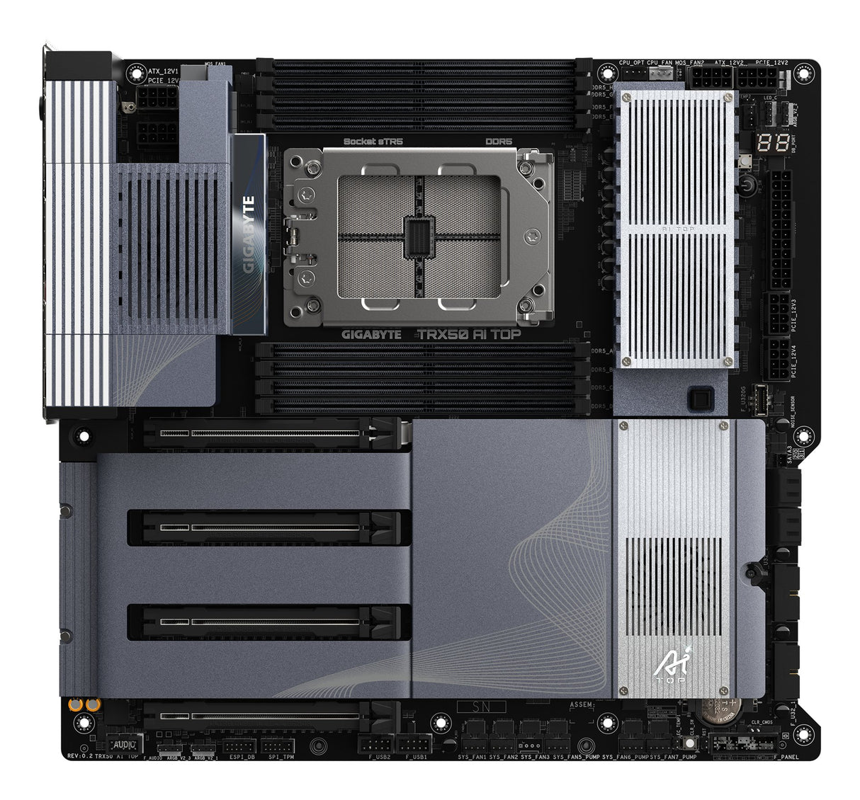 EAN 4719331863845 - GIGABYTE TRX50 AI TOP placa base AMD TRX50 Socket sTR5 ATX extendida imagen 2