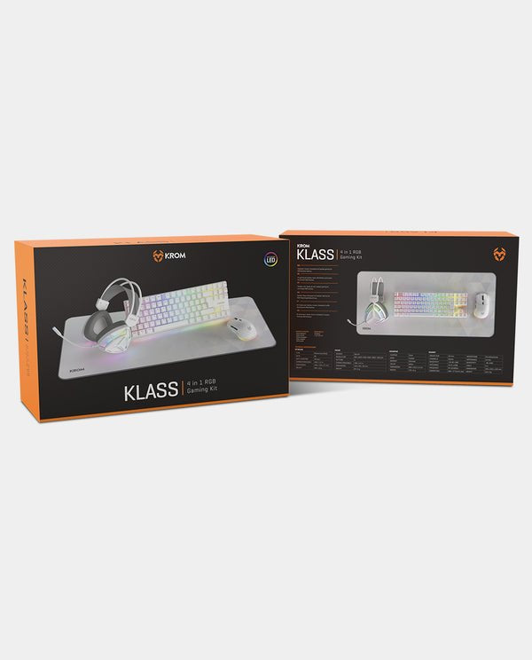 Pack Krom 4 En 1 Rgb Klass Gaming Combo Blanco
