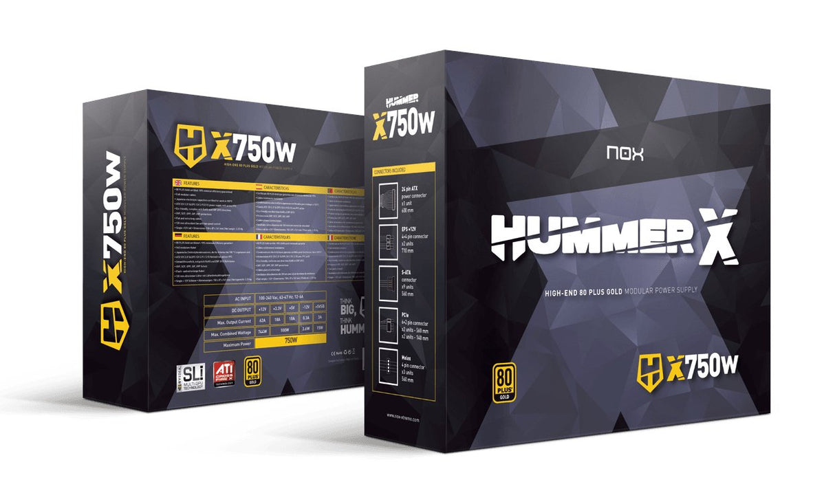 EAN 8436532168598 - NOX Hummer X750W unidad de fuente de alimentación 750 W 24-pin ATX ATX Negro imagen 5
