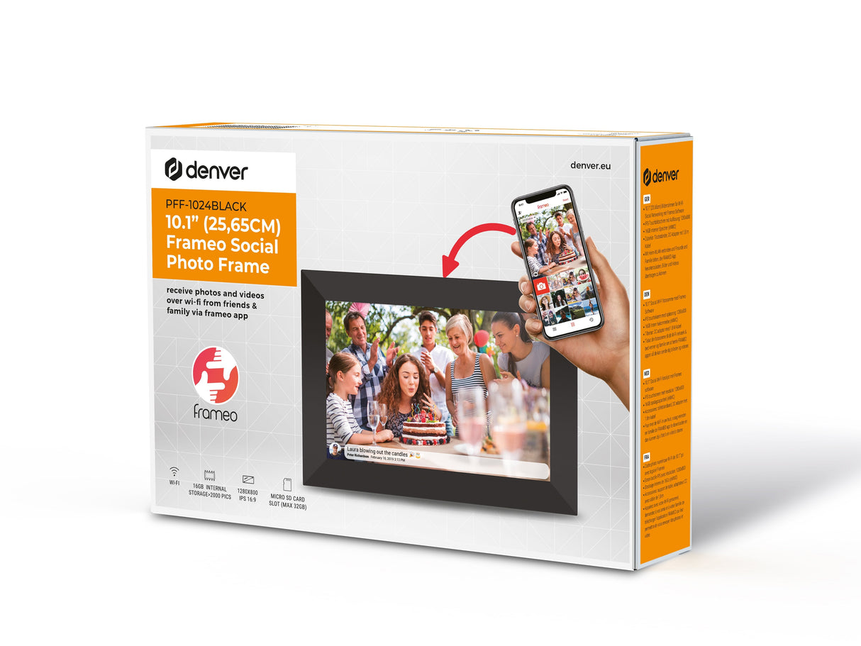 EAN 5706751055454 - Denver PFF-1024BMK2 marco fotográfico digital Negro 25,6 cm (10.1") Pantalla táctil Wifi imagen 9