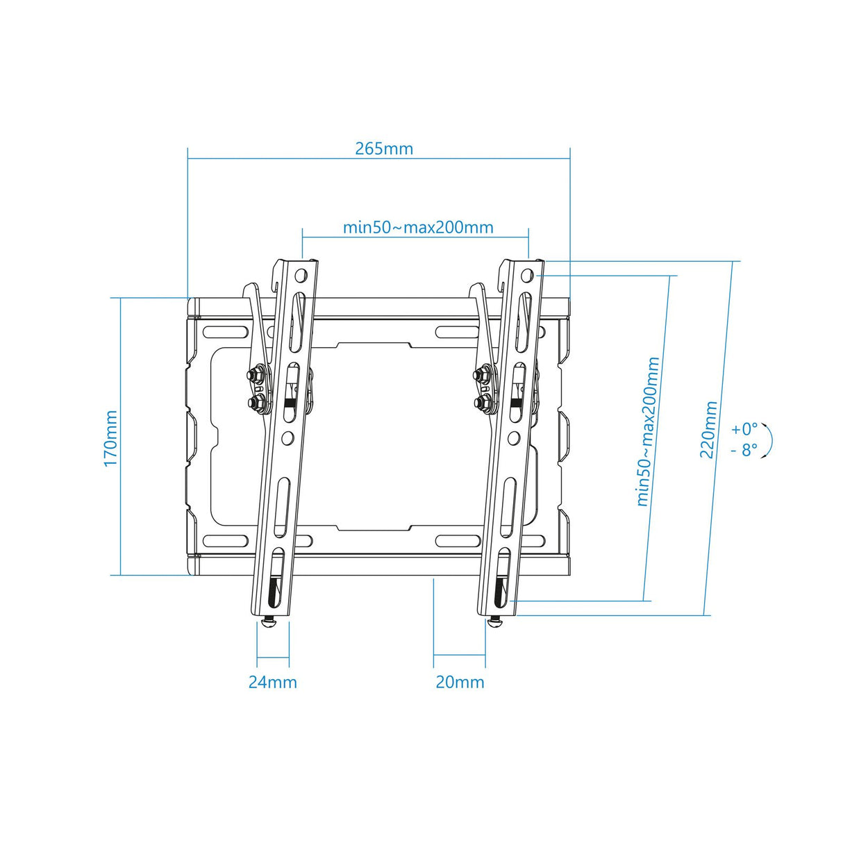 EAN 8433281011939 - TooQ LP1044T-B soporte para TV 109,2 cm (43") Negro imagen 3