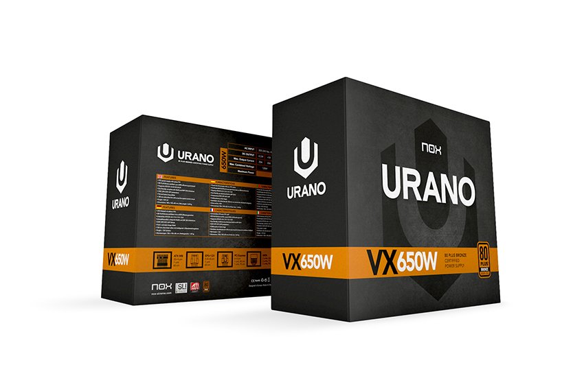 EAN 8436532166952 - NOX Urano VX Bronze Edition unidad de fuente de alimentación 650 W 20+4 pin ATX ATX Negro, Naranja imagen 10
