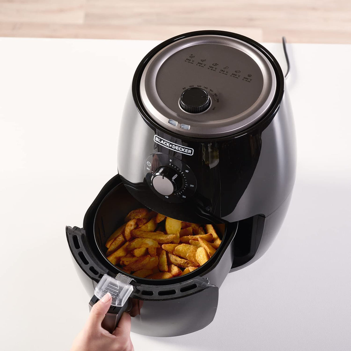 EAN 8432406730014 - Black & Decker BXAF2500E freidora Sencillo 2,5 L Independiente 1500 W Freidora de aire caliente Negro imagen 13