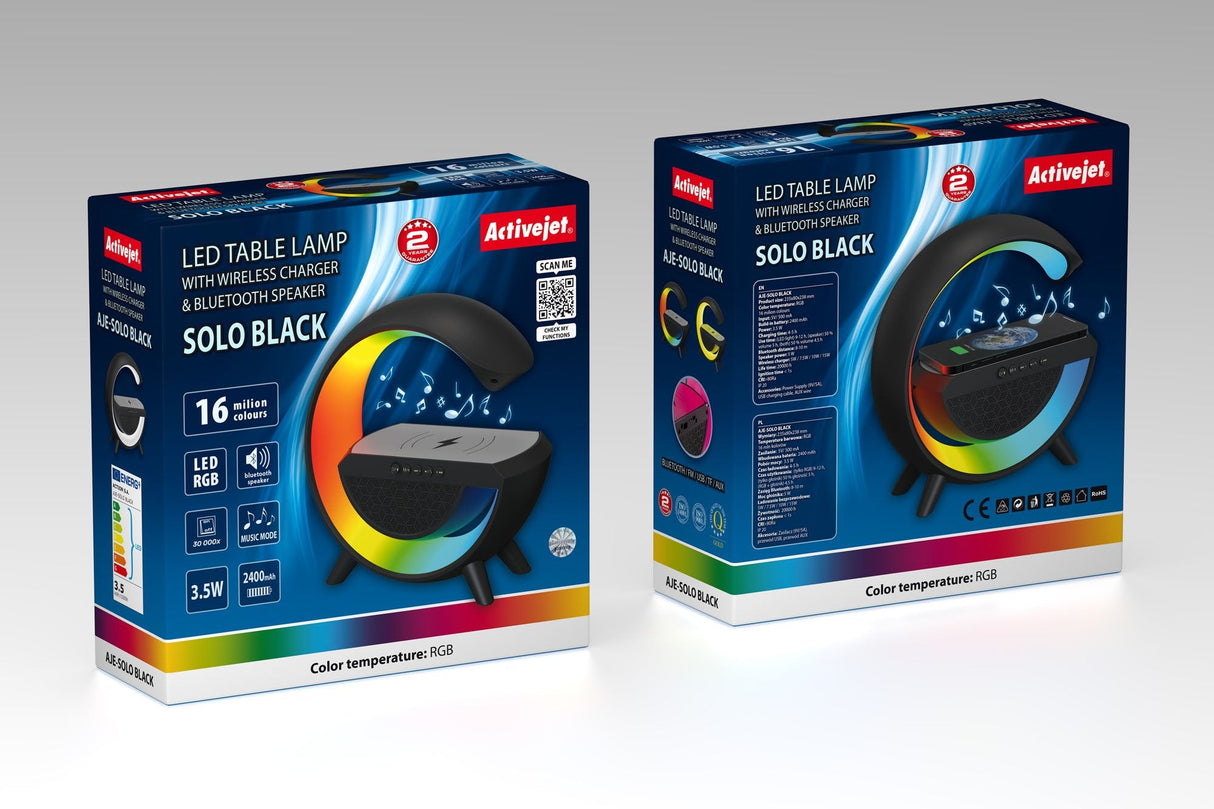 EAN 5901443123668 - Activejet AJE-SOLO RGB Black lámpara de mesa Bombilla(s) no reemplazable(s) Negro imagen 5