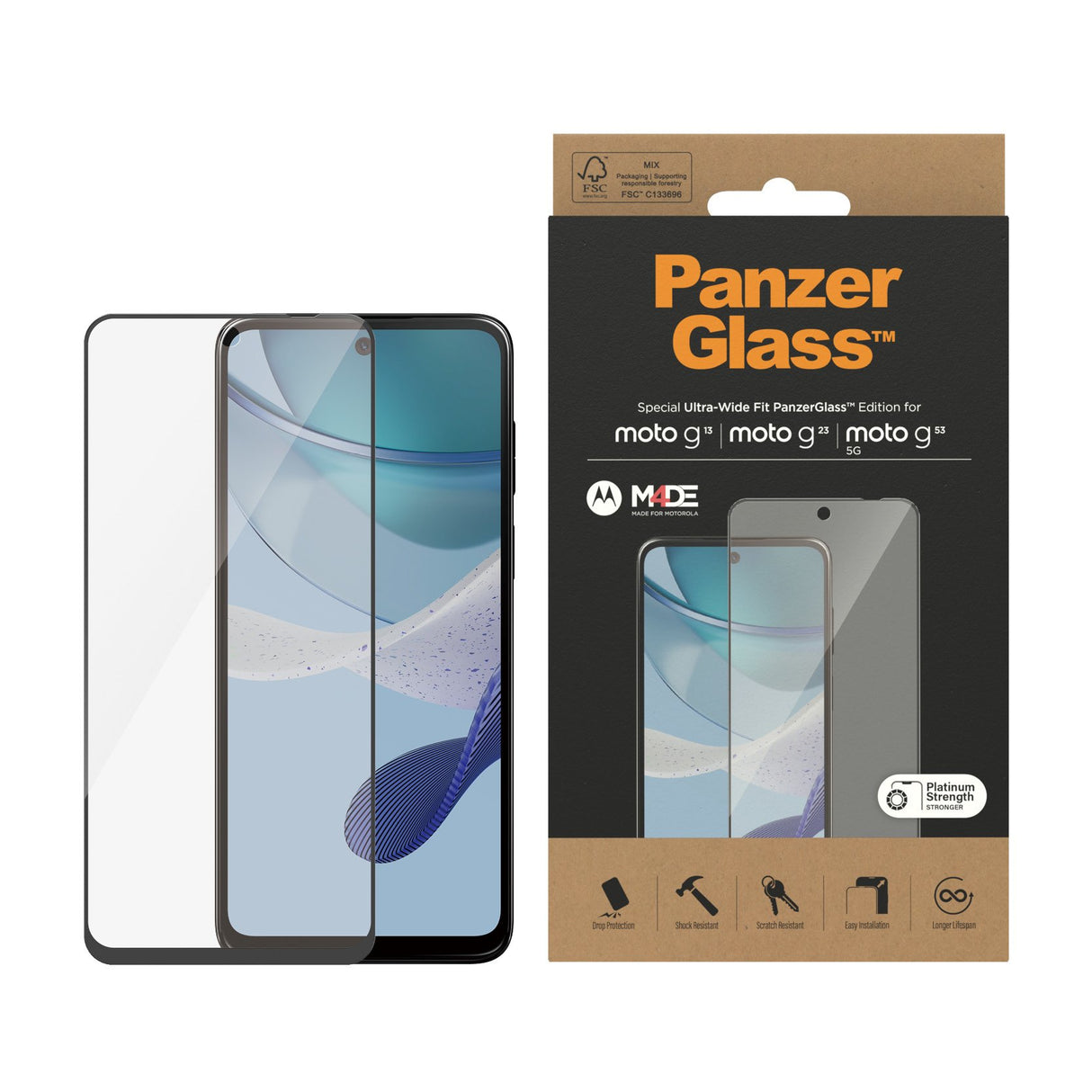 EAN 5711724065729 - PanzerGlass ® Screen Protector Motorola moto g13 | g23 | g53 5G | Ultra-Wide Fit Protector de pantalla 1 imagen 2