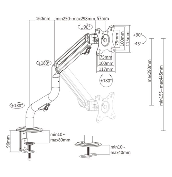 EAN 8716309126090 - Gembird MA-DA1-02 soporte para monitor 81,3 cm (32") Escritorio Negro imagen 3