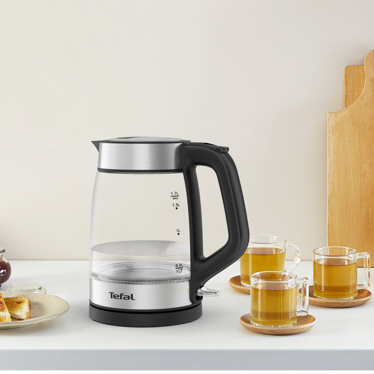 EAN 3045387293529 - Tefal Glass Kettle KI605830 tetera eléctrica 1,7 L 2200 W Negro, Plata, Transparente imagen 4