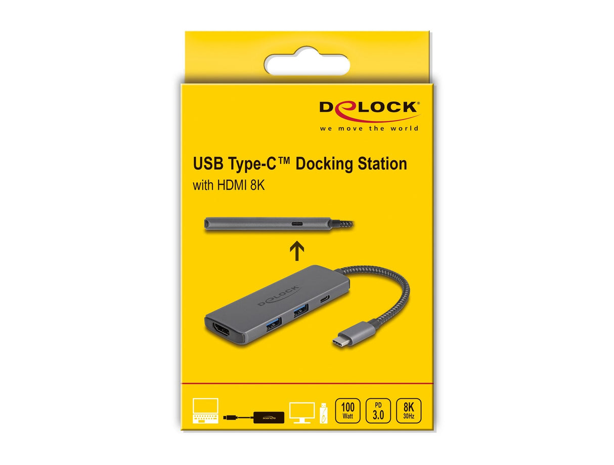 Delock 87804 Dockingstation Usb Type-C 8k - Hdmi / Usb / Pd 3.0 100 W