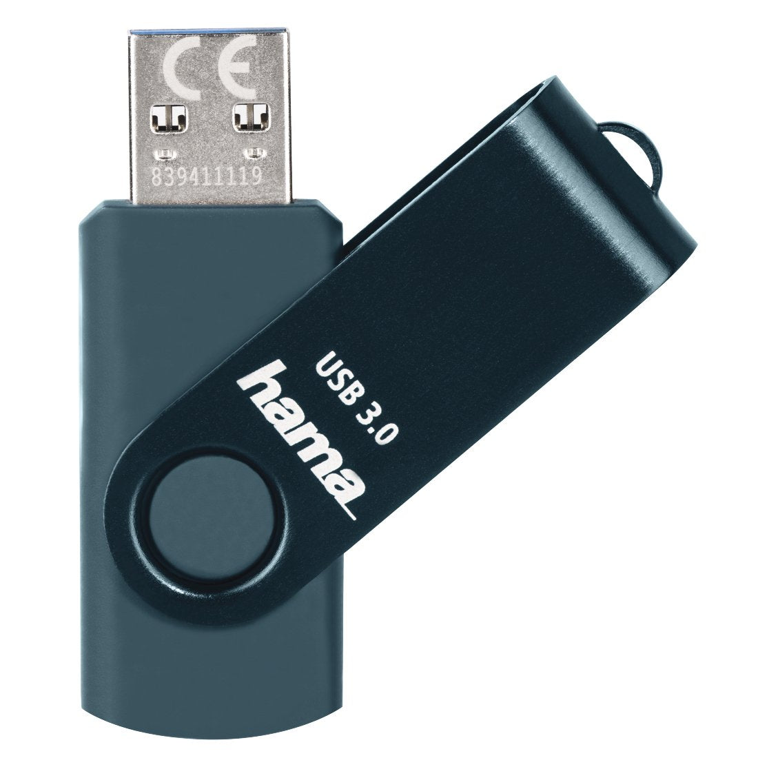 Hama Rotate Memoria Pendrive Usb 3.0 - 128gb De Capacidad - 90mb/S De Transferencia - Tapa Giratoria - Cuerpo Metalico