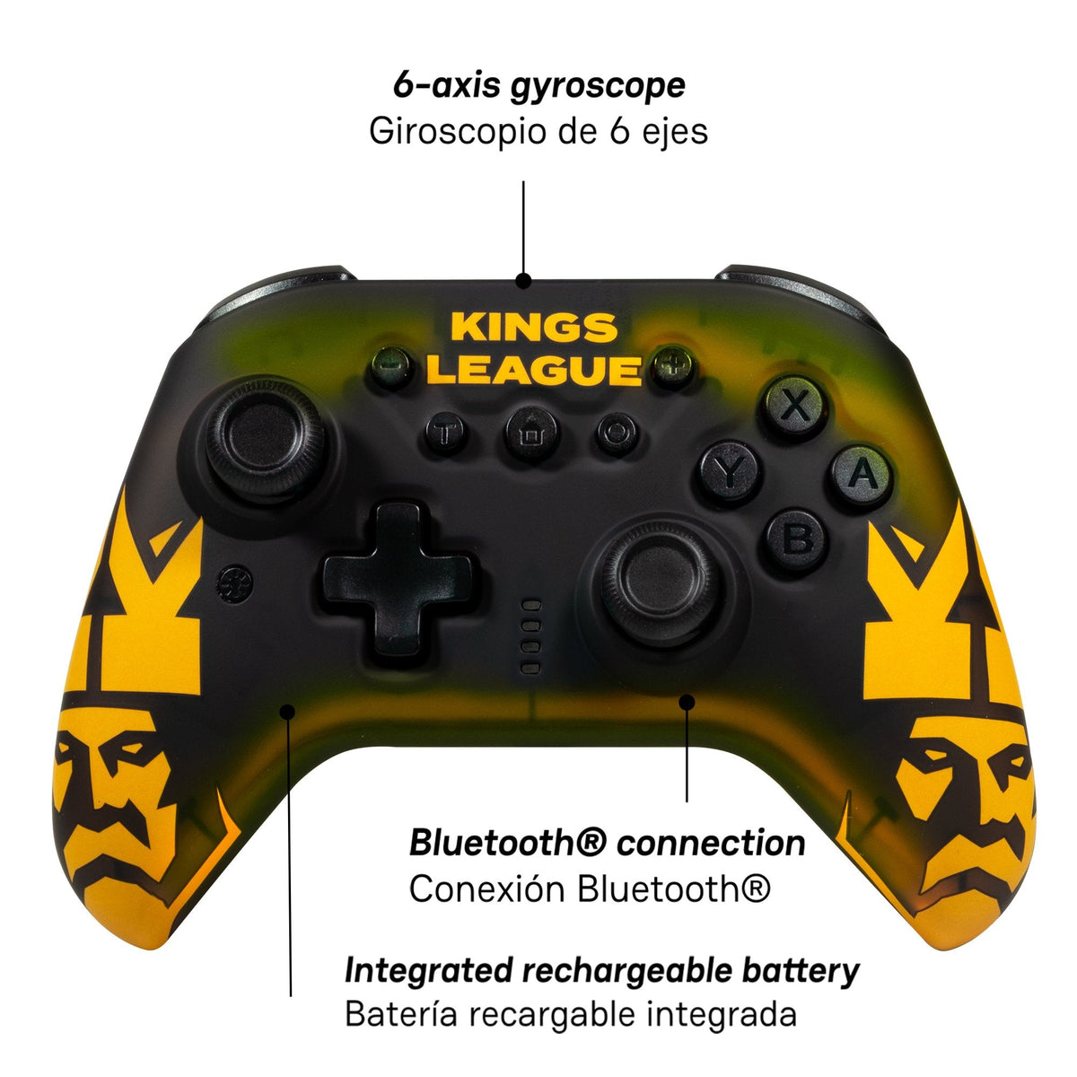 Mando Compatible Blade - Wireless · Pc/Switch/Ios/Android · Luz Led Rgb · Cable Usb Tipo C · Kings League