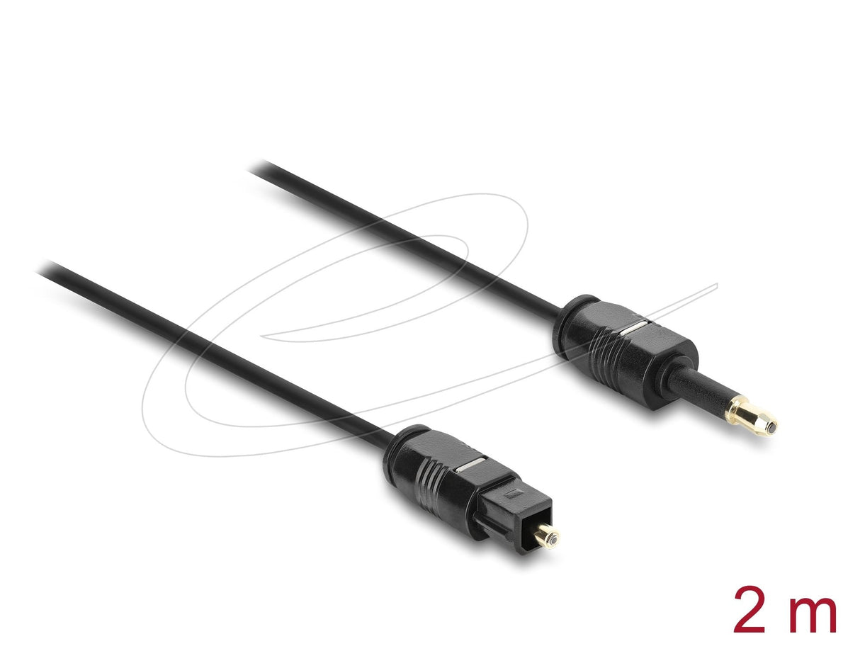 Delock Toslink Cable Mini Toslink 3,5 Mm Stecker Auf Toslink Stecker, Ø 2,2 Mm, 2 M, Schwarz