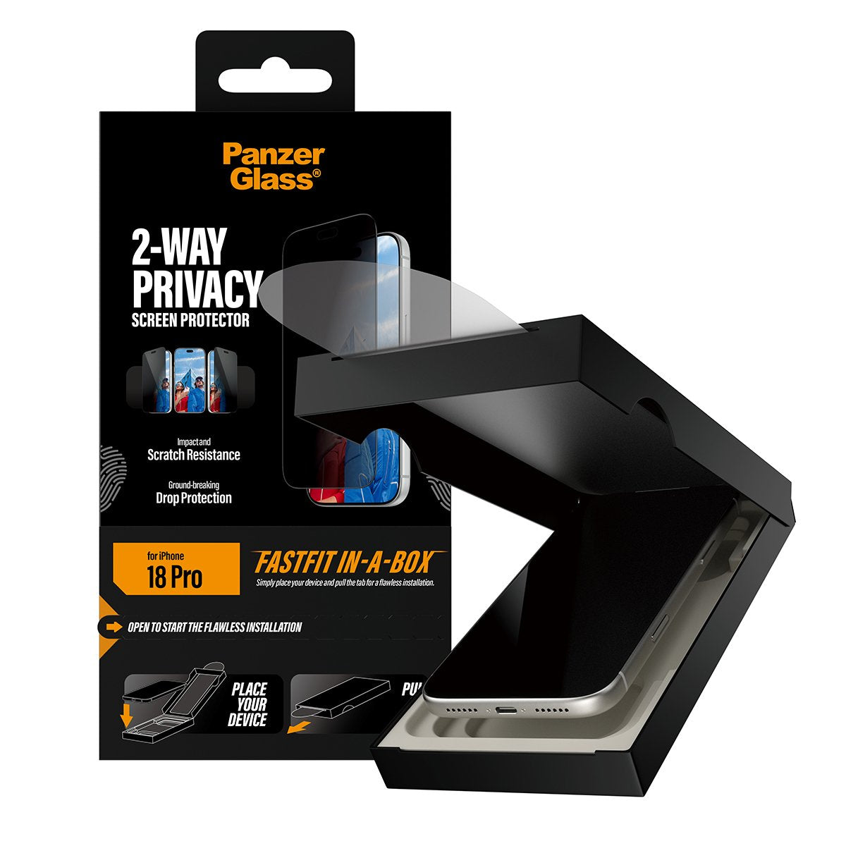 Panzerglass 2-Way Privacy 17/18 Pro Ultra Wide Fastfit In A Box