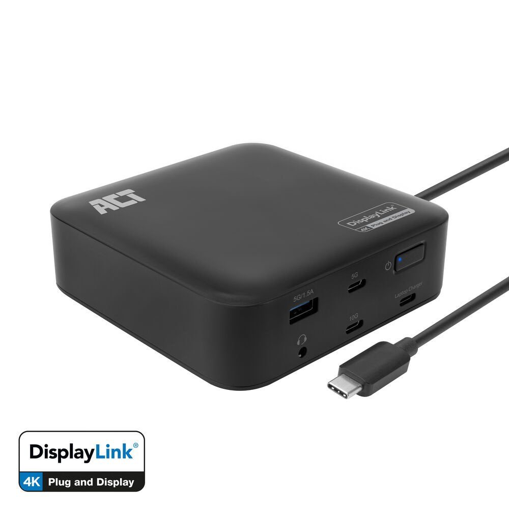 Estación De Acoplamiento Universal Usb-C 4k, Para 2 Monitores Hdmi, Displaylink, Modelo Compacto