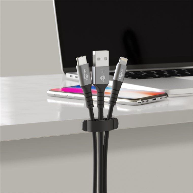 EAN 4040849706844 - Goobay 70684 organizador de cables Escritorio/pared Clip para cable Negro 6 pieza(s) imagen 13