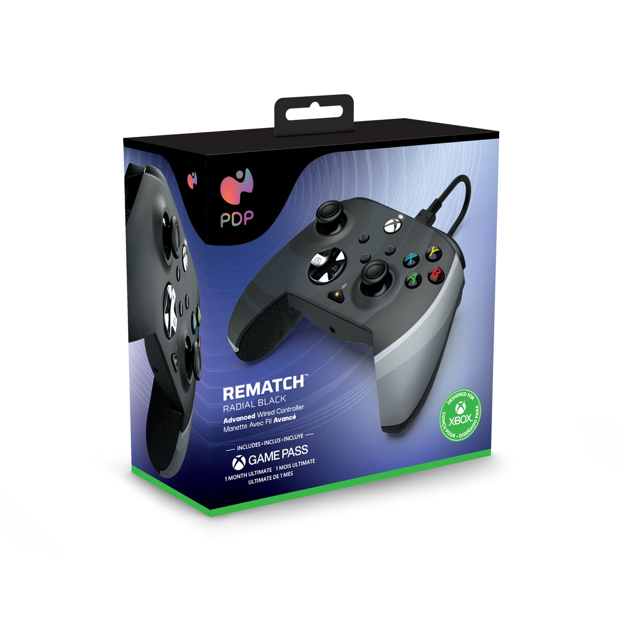 Pdp Rematch Radial Black Mando Con Cable Para Xbox X S One Pc