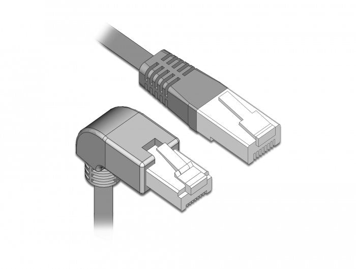Delock Netzwerkcable Rj45 Cat.5e Sf Utp Unten Gewinkelt Gerade 0,5 M