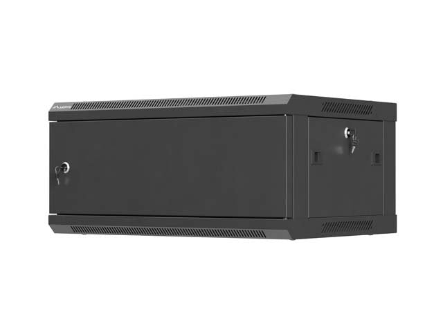 Lanberg Rack Cabinet 19in Wall-Mount 4u 600x450 Flat Pack With Metal Door Black