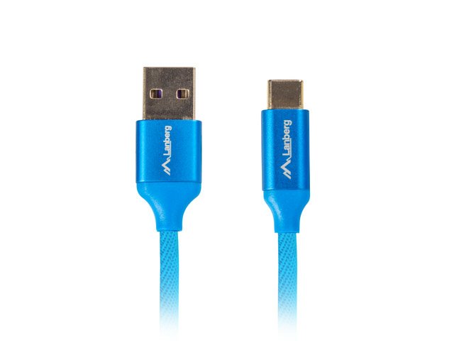 Cable Lanberg Ca-Usbo-22cu-0018-Bl Conector Usb Tipo-C Macho A Usb A-Macho Soporta Carga Rapida 3.0 1.8m Azul
