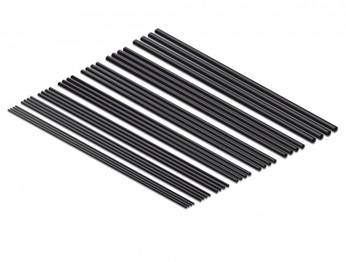 Delock Surtido De Tubos Termorretráctiles 200 Mm 28 Piezas Negro