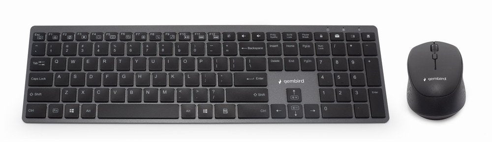 EAN 8716309121774 - Gembird KBS-ECLIPSE-M500 teclado Ratón incluido RF inalámbrico QWERTY Inglés de EE. UU. Negro imagen 1