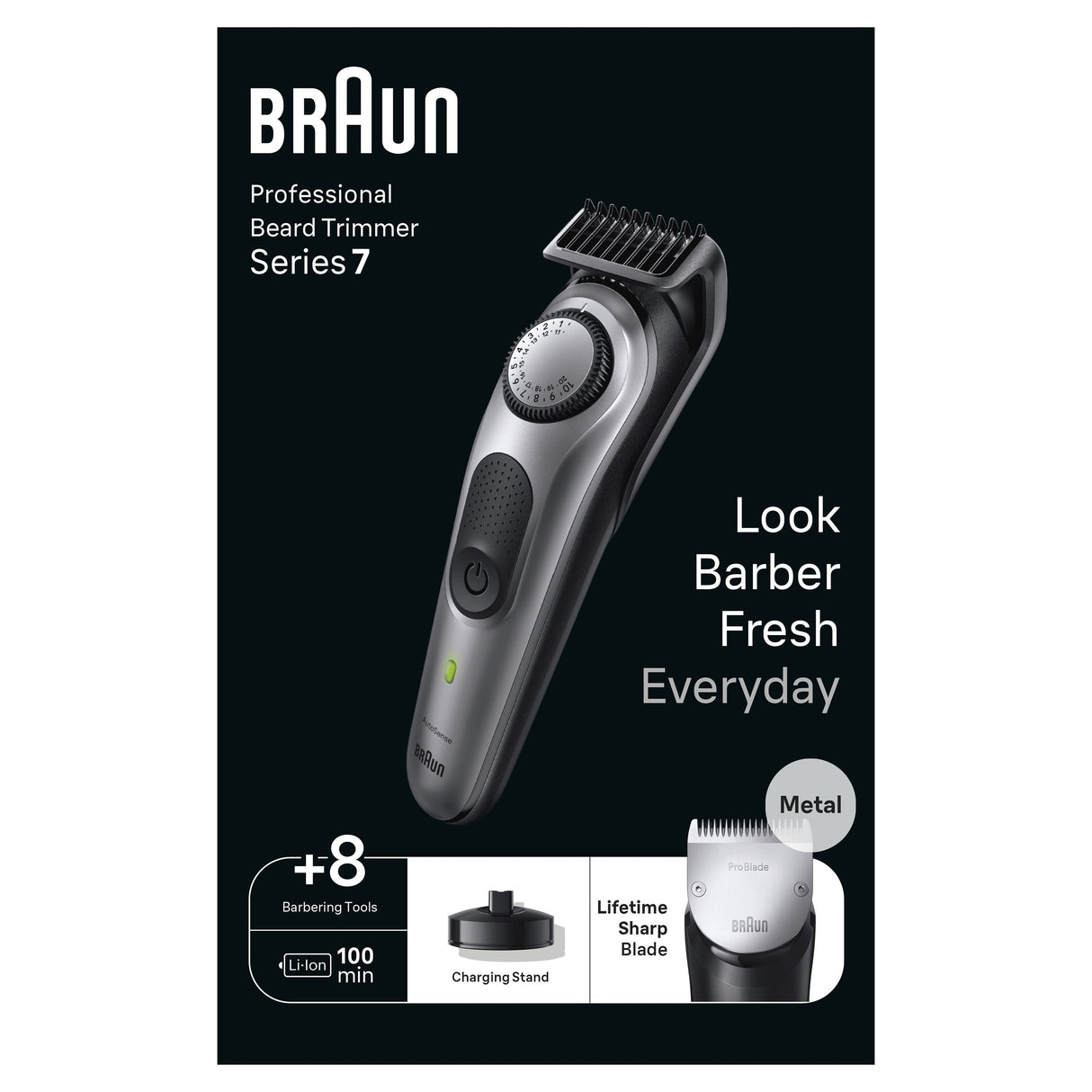 EAN 4210201448273 - Braun BeardTrimmer 7 BT7420 Batería 40 2 cm Negro, Gris imagen 1
