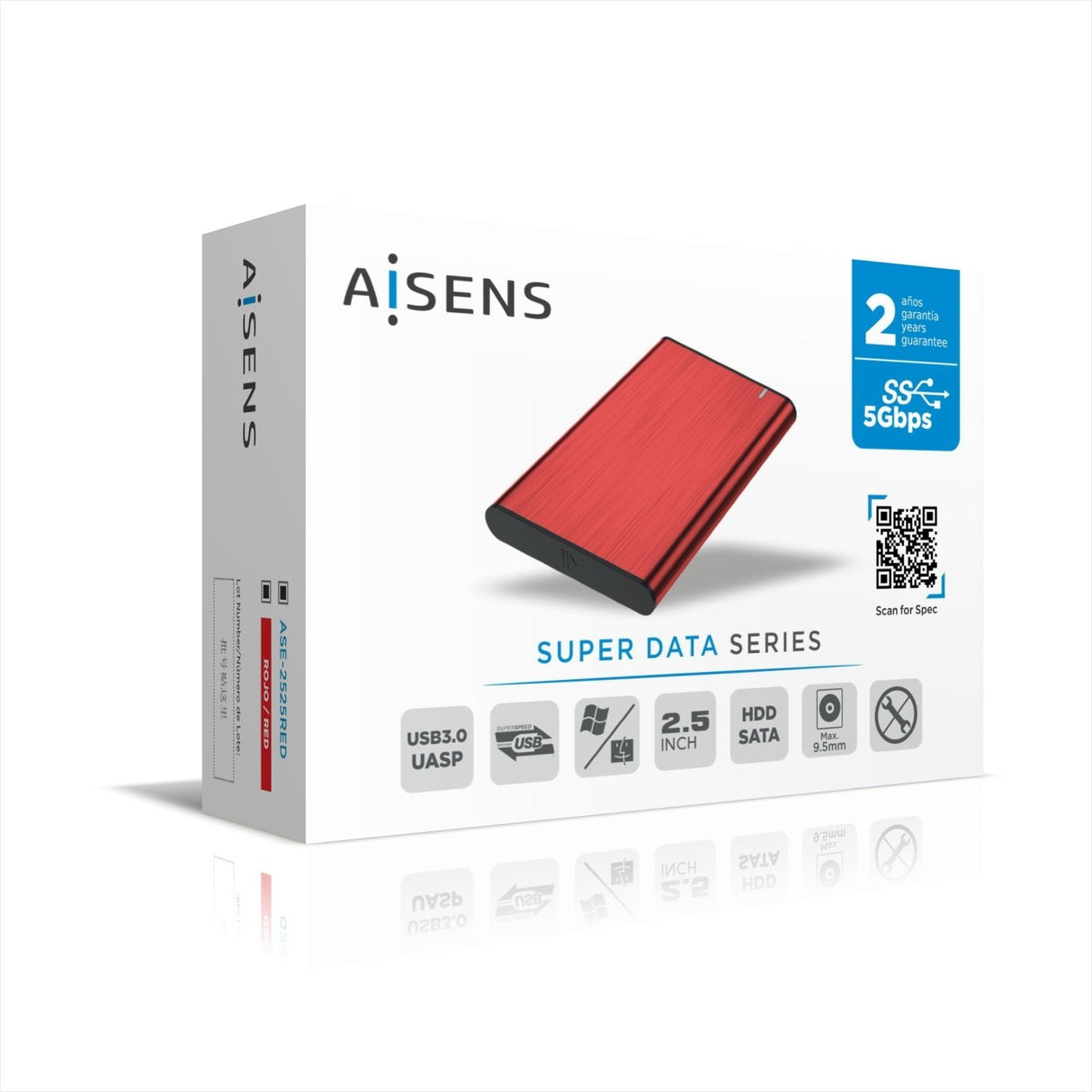 Aisens Caja Externa Para Disco Duro De 2.5' Usb 3.1 Ase-2525red