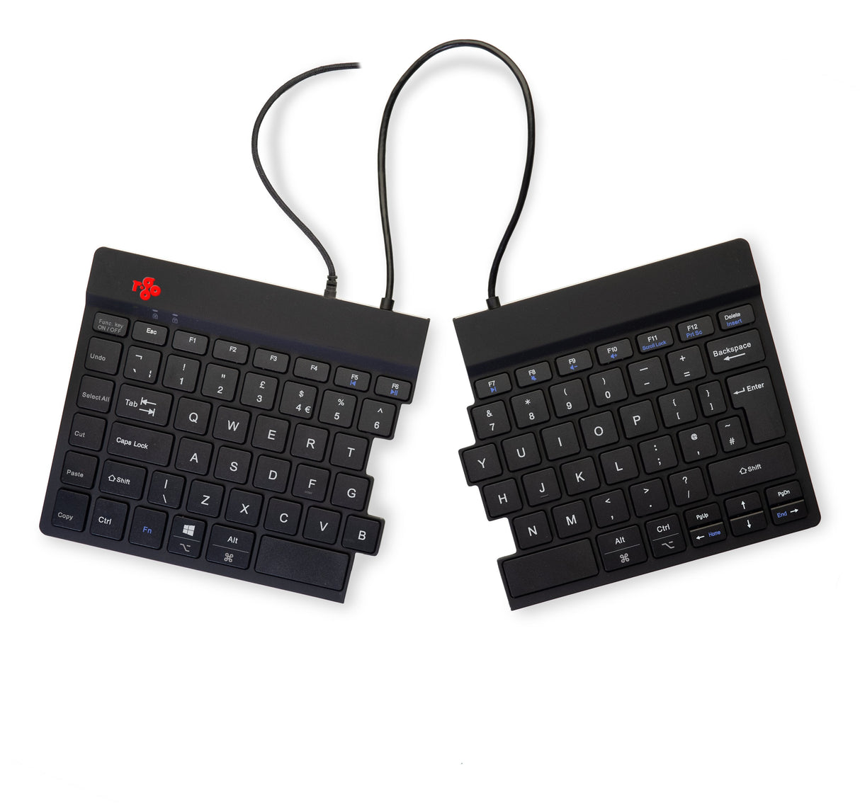 R-Go Tools R-Go Split Teclado Ergonómico, Qwerty (Uk), Negro, Cableada