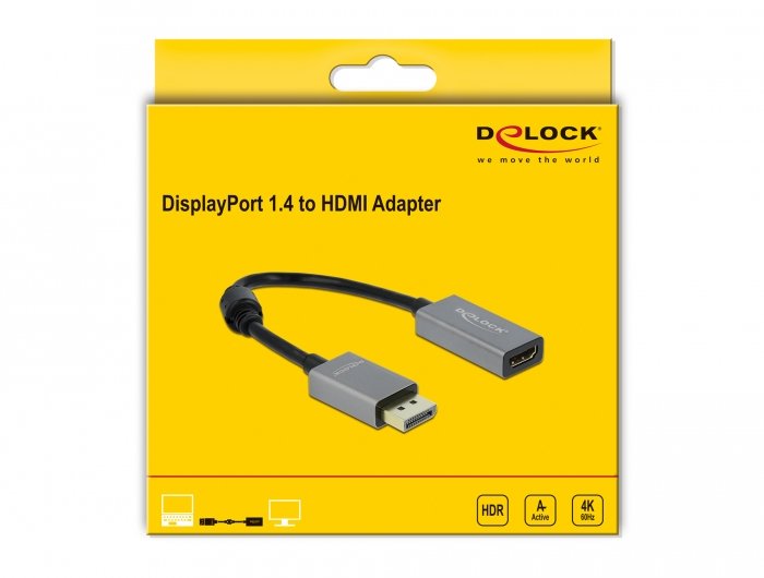 Delock Adaptador Displayport 1.4 -> Hdmi 4k 60 Hz (Hdr)