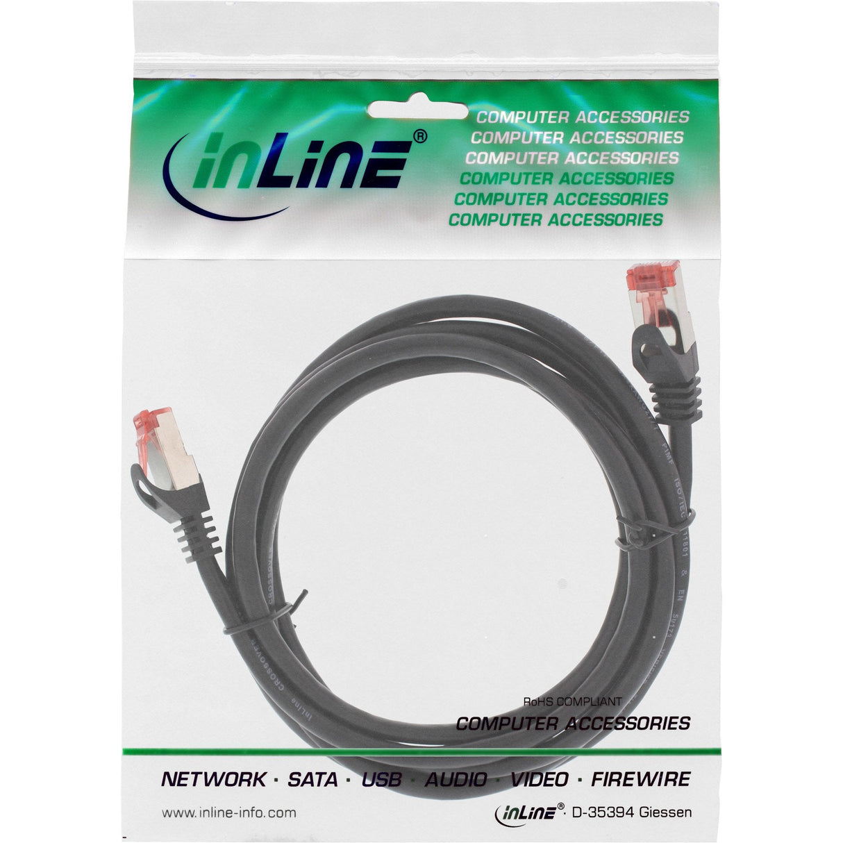 Inline Crossover Pc To Pc Direct Connect Cable S/Ftp Cat.6 Negro 3m