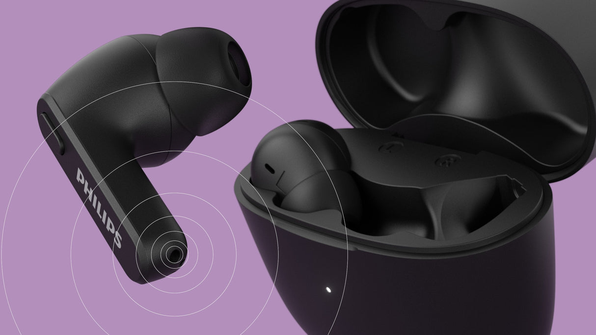 Auriculares Bluetooth Philips Tat2206 Con Estuche De Carga Autonomía 6h Negros