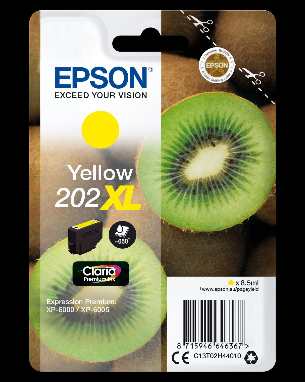 EAN 8715946646367 - Epson Kiwi 202XL cartucho de tinta 1 pieza(s) Original High (L) Yield Amarillo imagen 1