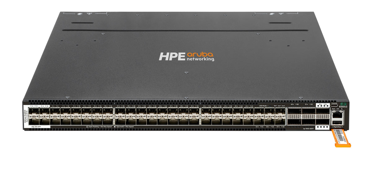 EAN 0190017567907 - HPE Aruba Networking CX 8360-48Y6C v2 48p 25G SFP28 4Sec 6p 100G QSFP+ 2Sec BF 5 Fans 2AC Bundle imagen 1