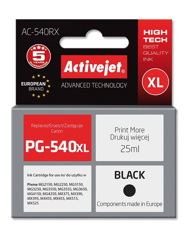 EAN 5901443019640 - Activejet AC-540RX cartucho de tinta 1 pieza(s) Compatible Negro imagen 1