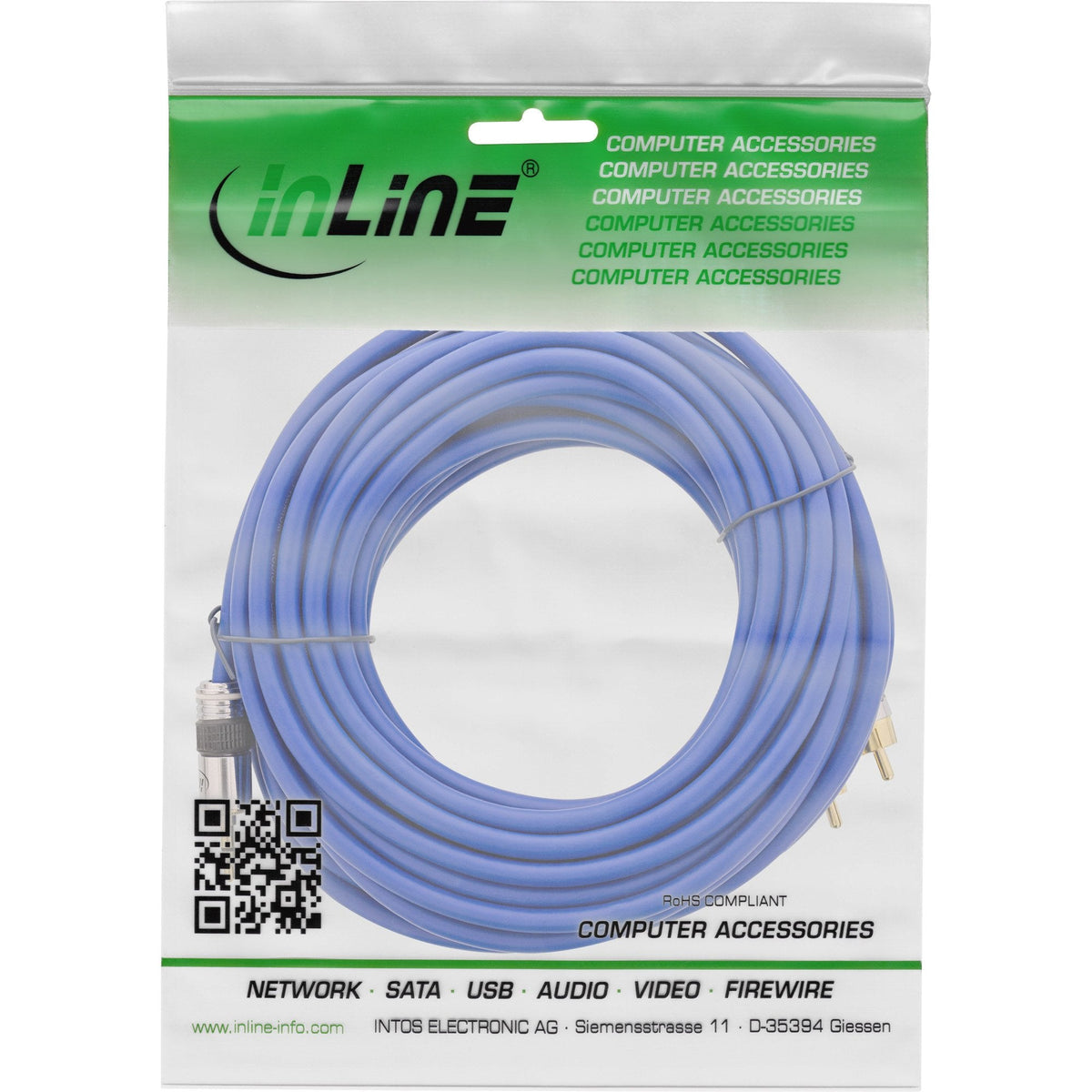 Cable De Audio Inline Premium 2x Rca Macho A 3.5mm Macho 15m