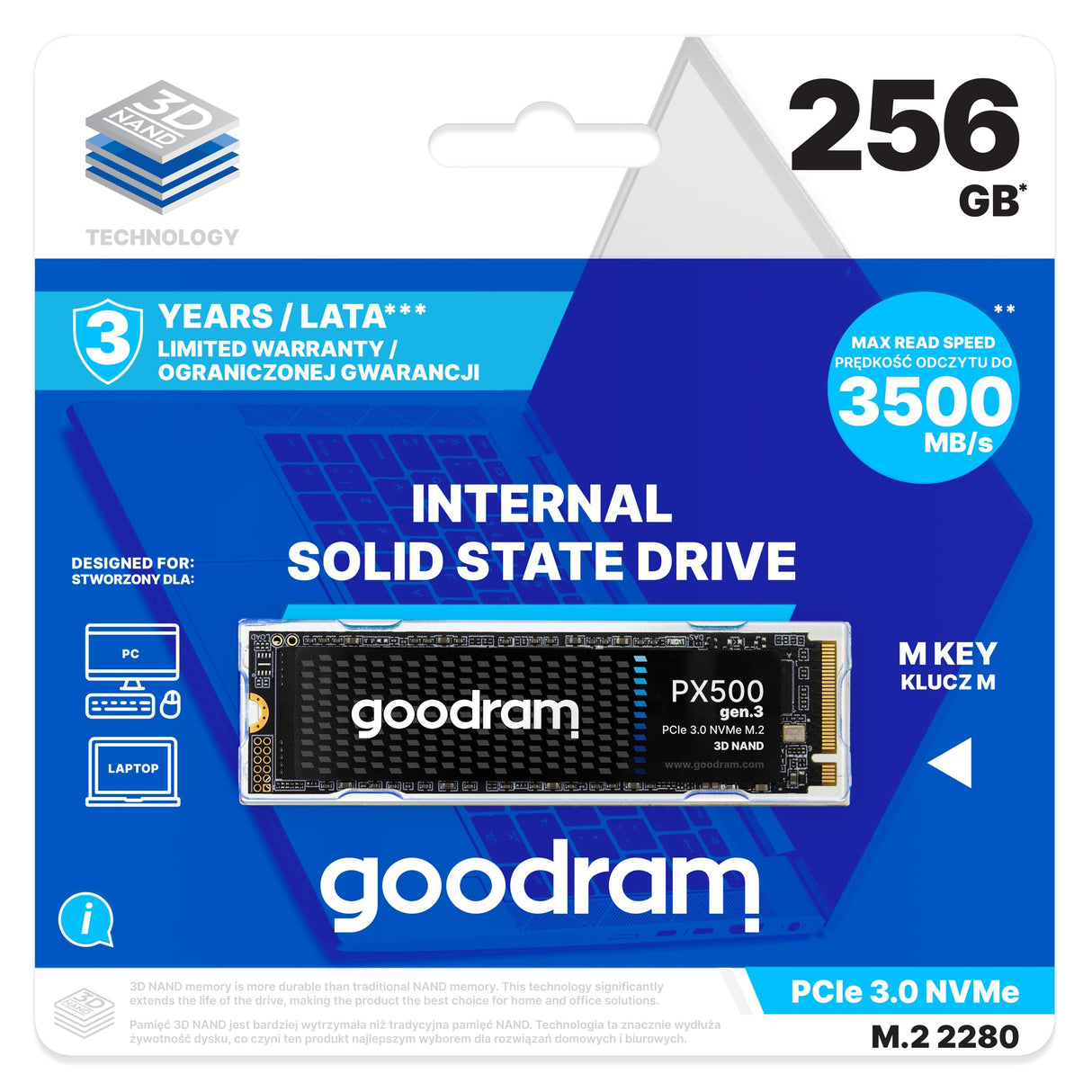 EAN 5908267966242 - Goodram PX500 GEN.3 SSDPR-PX500-256-80-G3 unidad de estado sólido 256 GB M.2 PCI Express 3.0 NVMe 3D NAND imagen 4