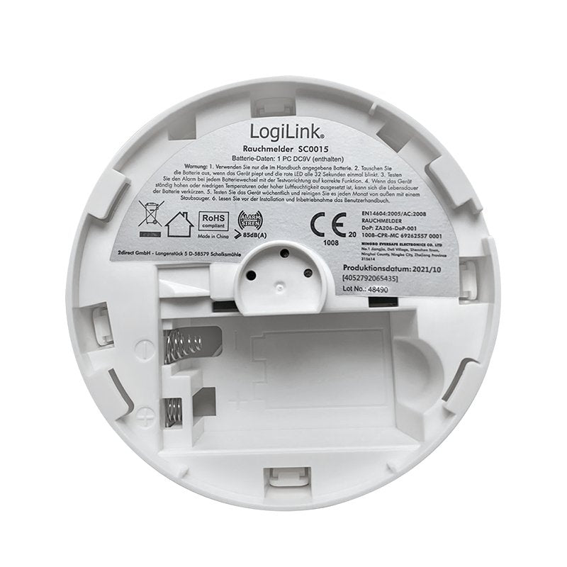 EAN 4052792065435 - LogiLink SC0015 detector de humo Detector fotoeléctrico de reflexión Alámbrico imagen 7