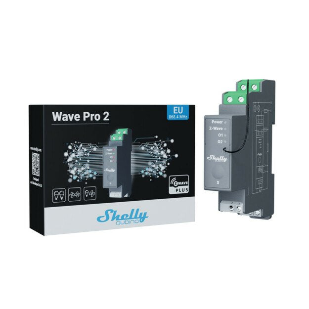 Shelly Relé "Wave Pro 2" Max 25a Z-Wave Din-Rail