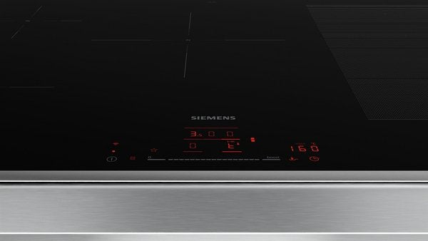 Siemens Ex845hvc1e Iq700, Placa De Cocina Independiente Negra/Acero Inoxidable, 80 Cm, Home Connect Ex845hvc1e