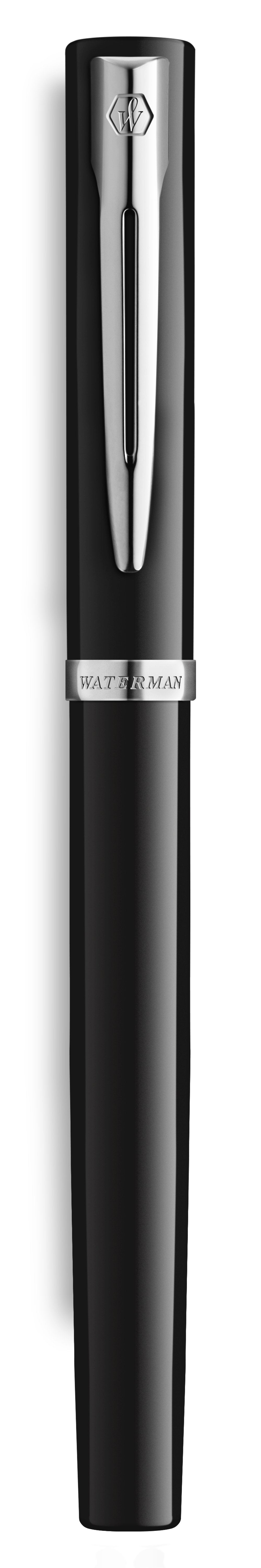 Waterman Pluma Estilográfica Impression Negro Lack Ct M Azul Caja De Regalo